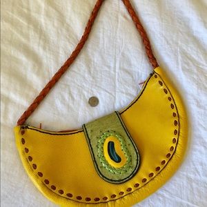 Gemstone detail leather bag